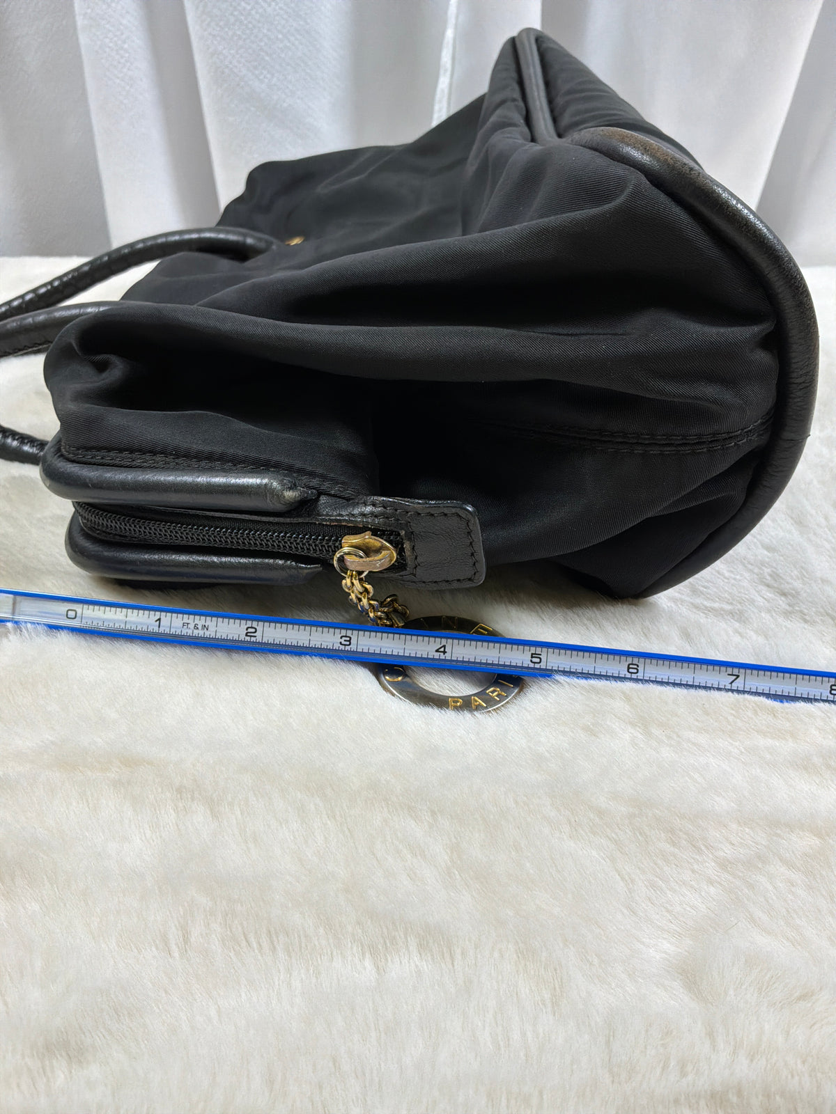 Celine Vintage Black Nylon Satchel