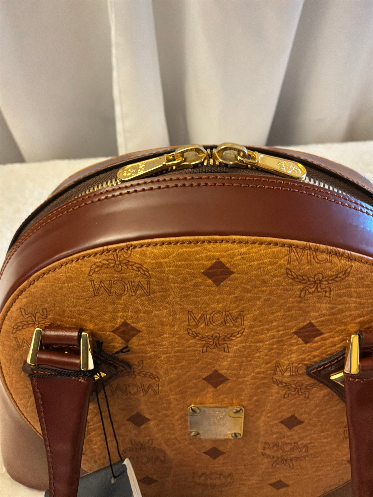 MCM Vintage Visetos Two-Tone Dome Satchel Bag NWT Deadstock Rare 5-Digit