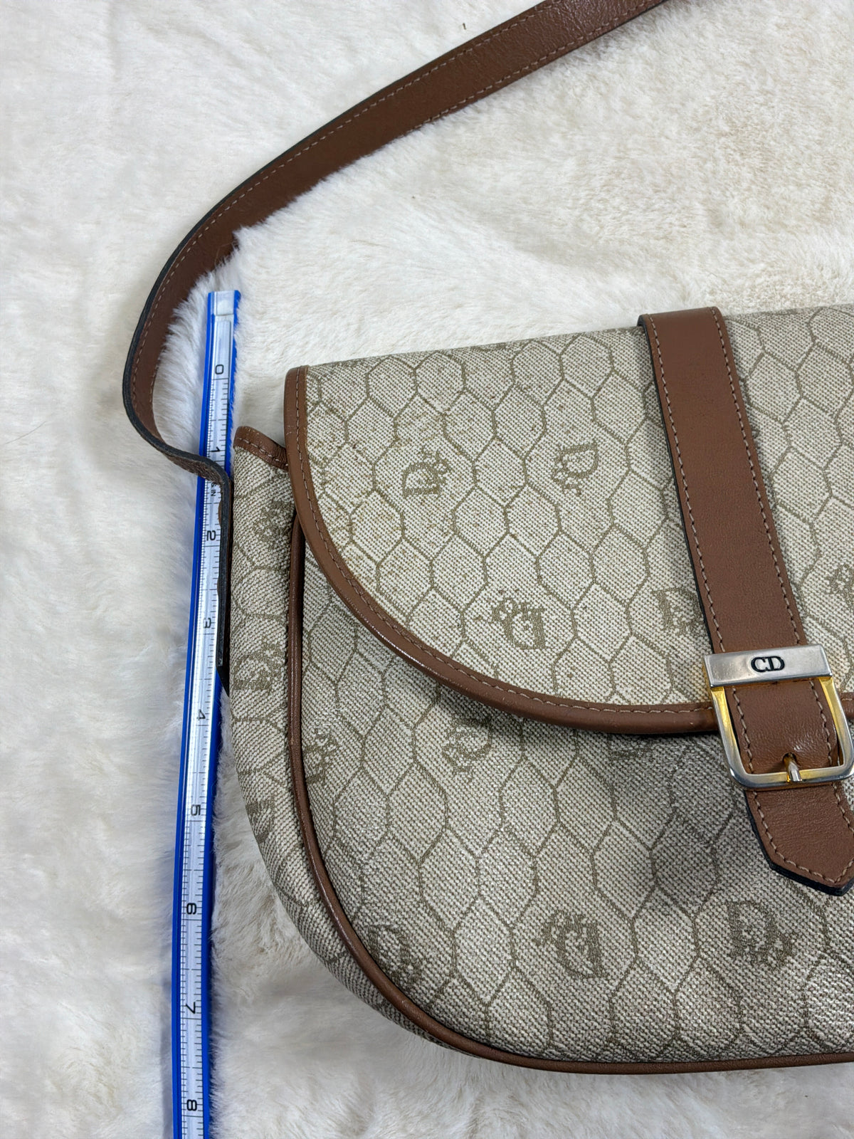 Christian Dior Vintage Honeycomb Crossbody Bag.