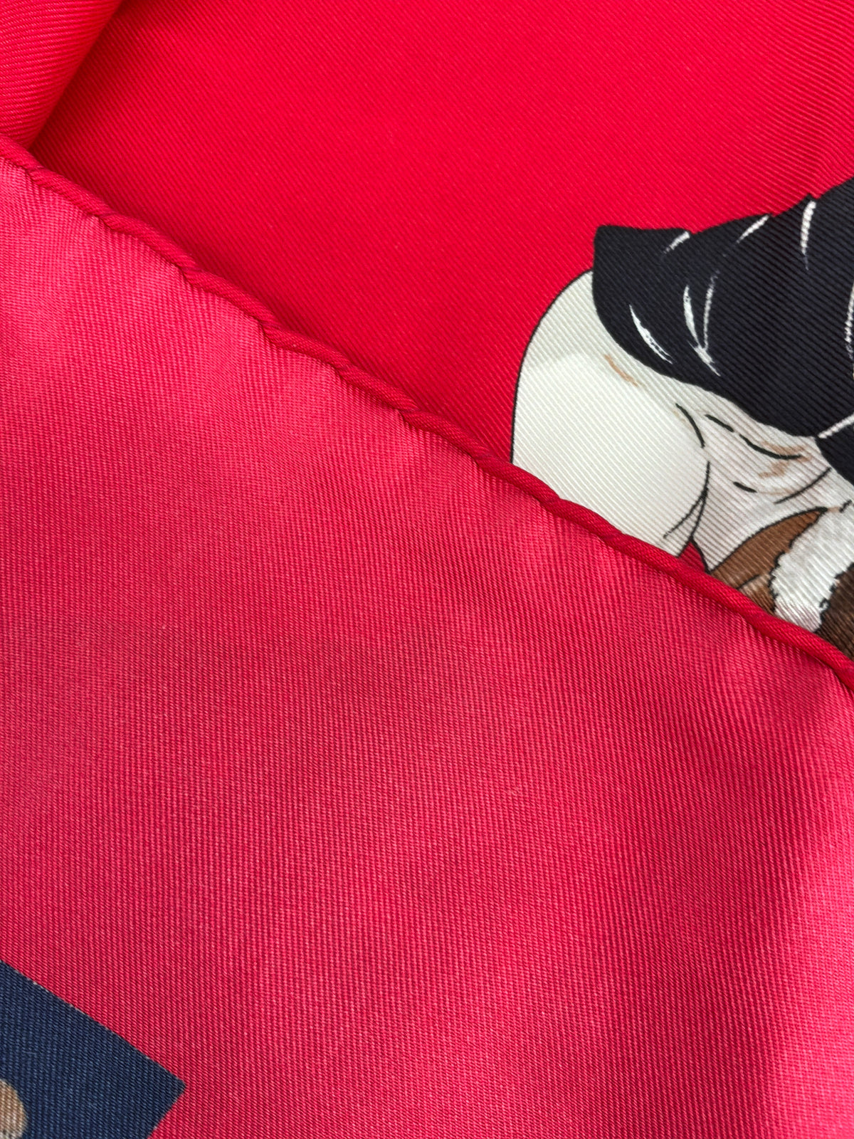 Gucci Vintage Equestrian Horse and Jockey Printed Silk Scarf – Red & Navy