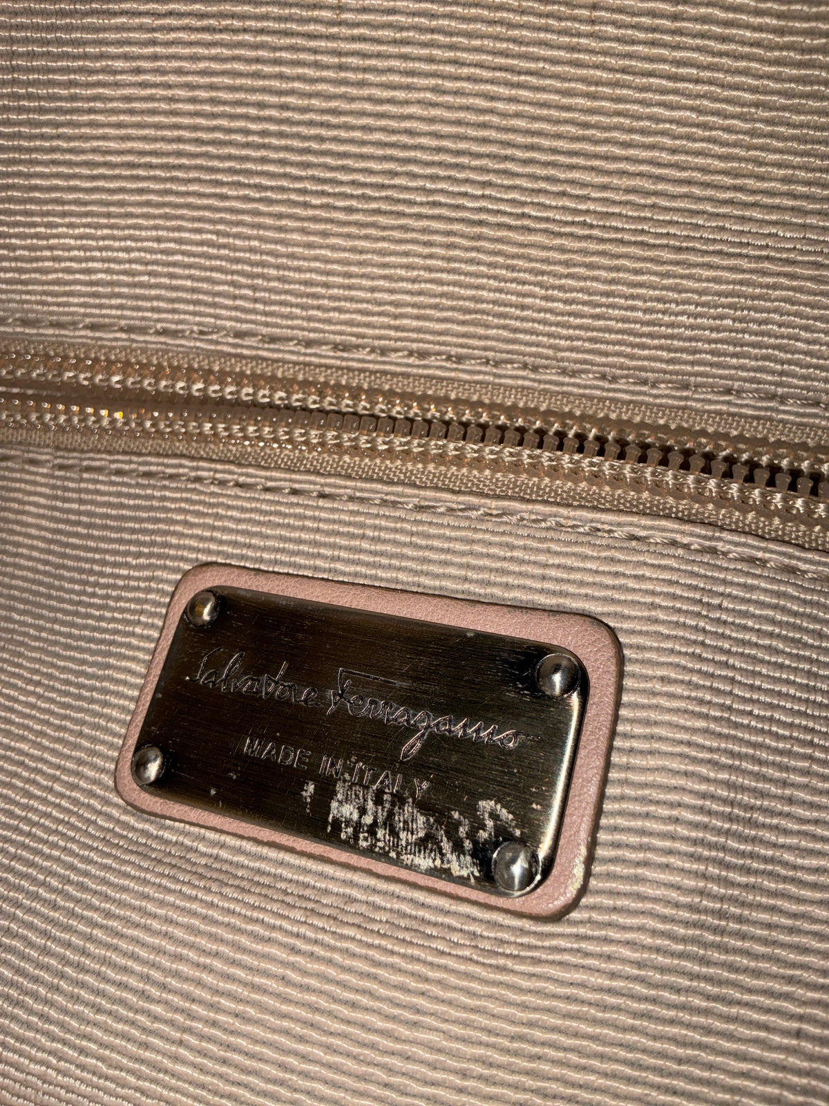 Salvatore Ferragamo Pleated Bow Leather Hobo Shoulder Bag – Taupe