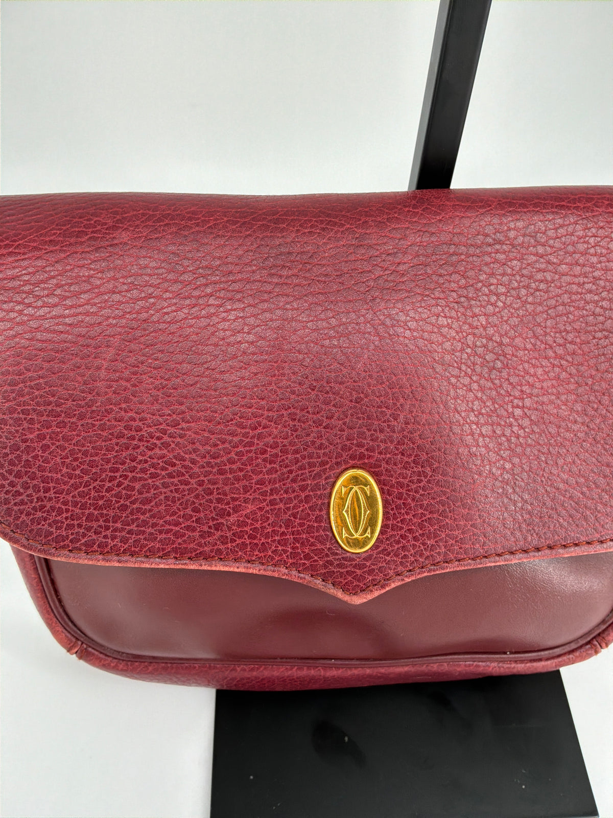 Must de Cartier Crossbody Bag – Vintage Bordeaux Leather, 1980s