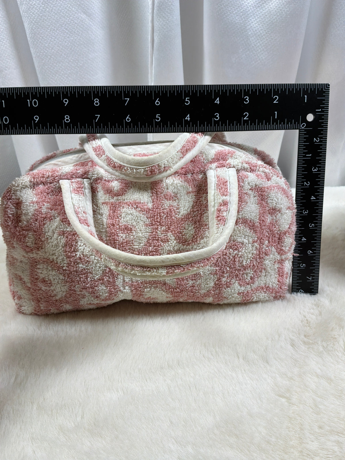 Christian Dior Pink Trotter Monogram Terry Cloth Bowler Bag