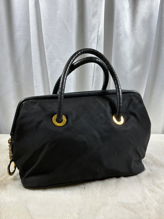 Celine Vintage Black Nylon Satchel