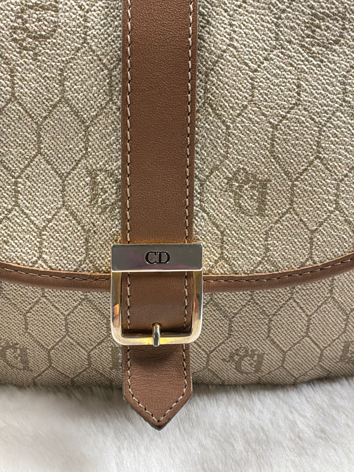 Christian Dior Vintage Honeycomb Crossbody Bag.