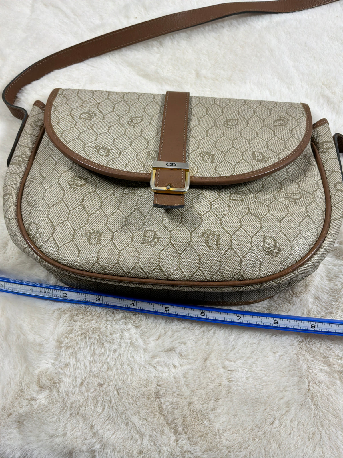 Christian Dior Vintage Honeycomb Crossbody Bag.