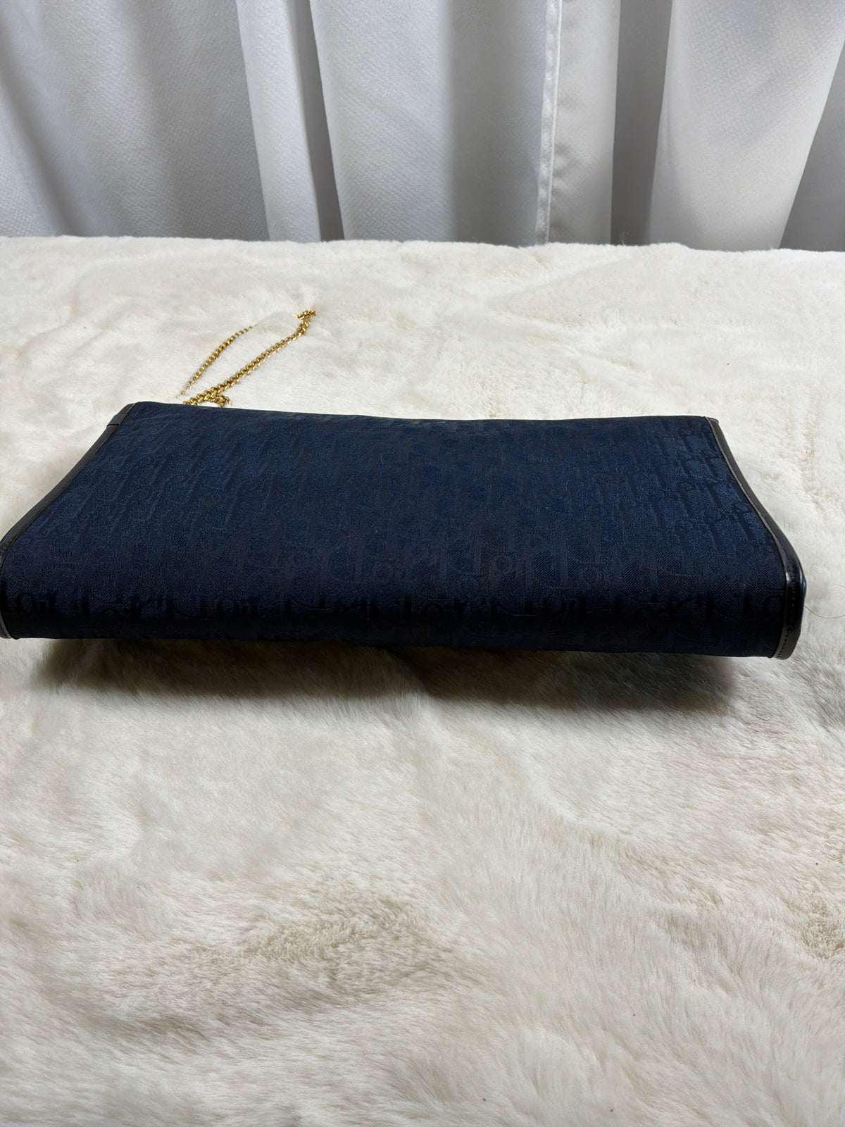 Christian Dior Vintage Diorissimo Trotter Canvas Chain Shoulder Bag / Clutch