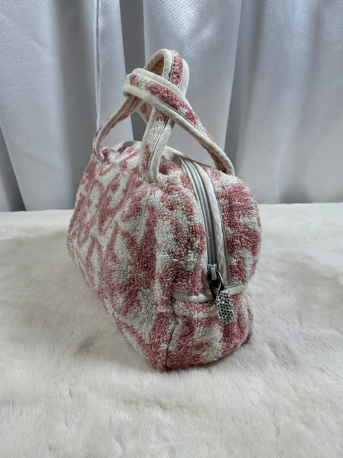 Christian Dior Pink Trotter Monogram Terry Cloth Bowler Bag