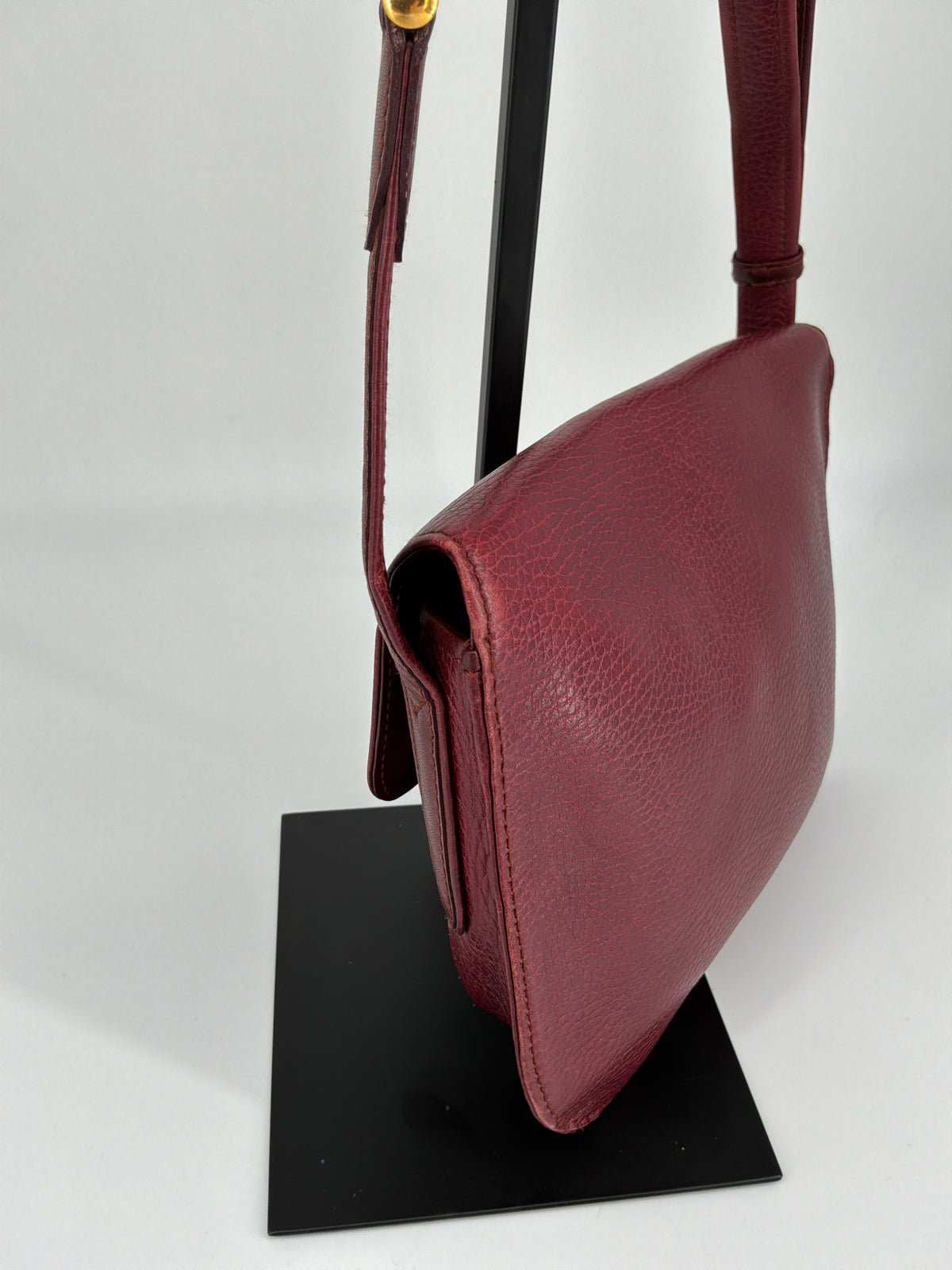 Must de Cartier Crossbody Bag – Vintage Bordeaux Leather, 1980s