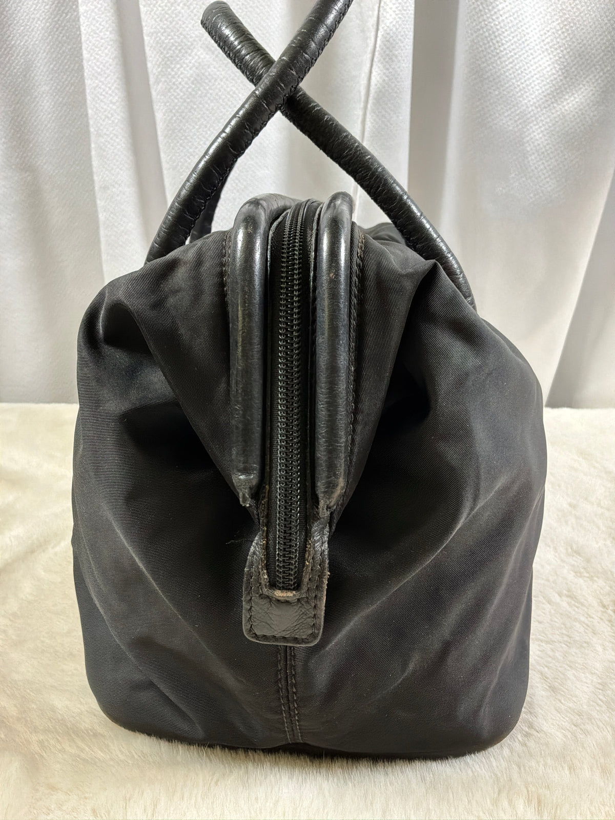 Celine Vintage Black Nylon Satchel