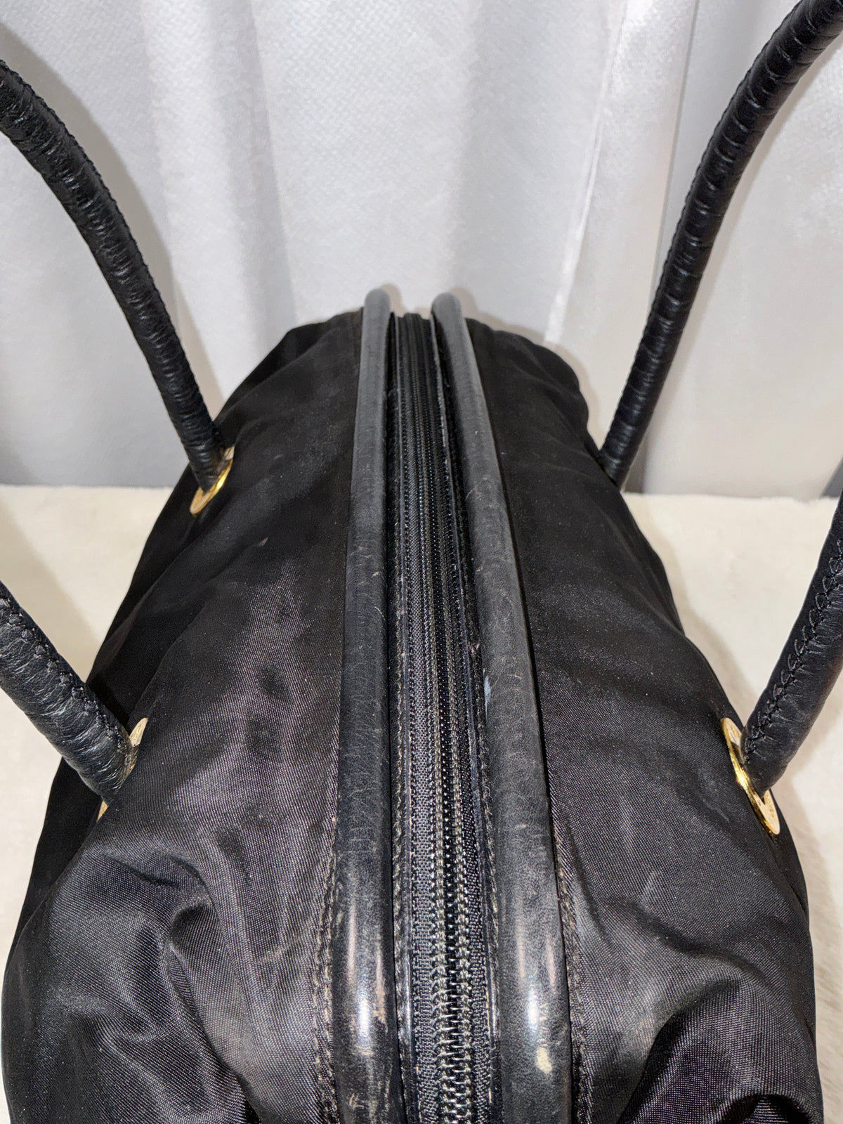Celine Vintage Black Nylon Satchel
