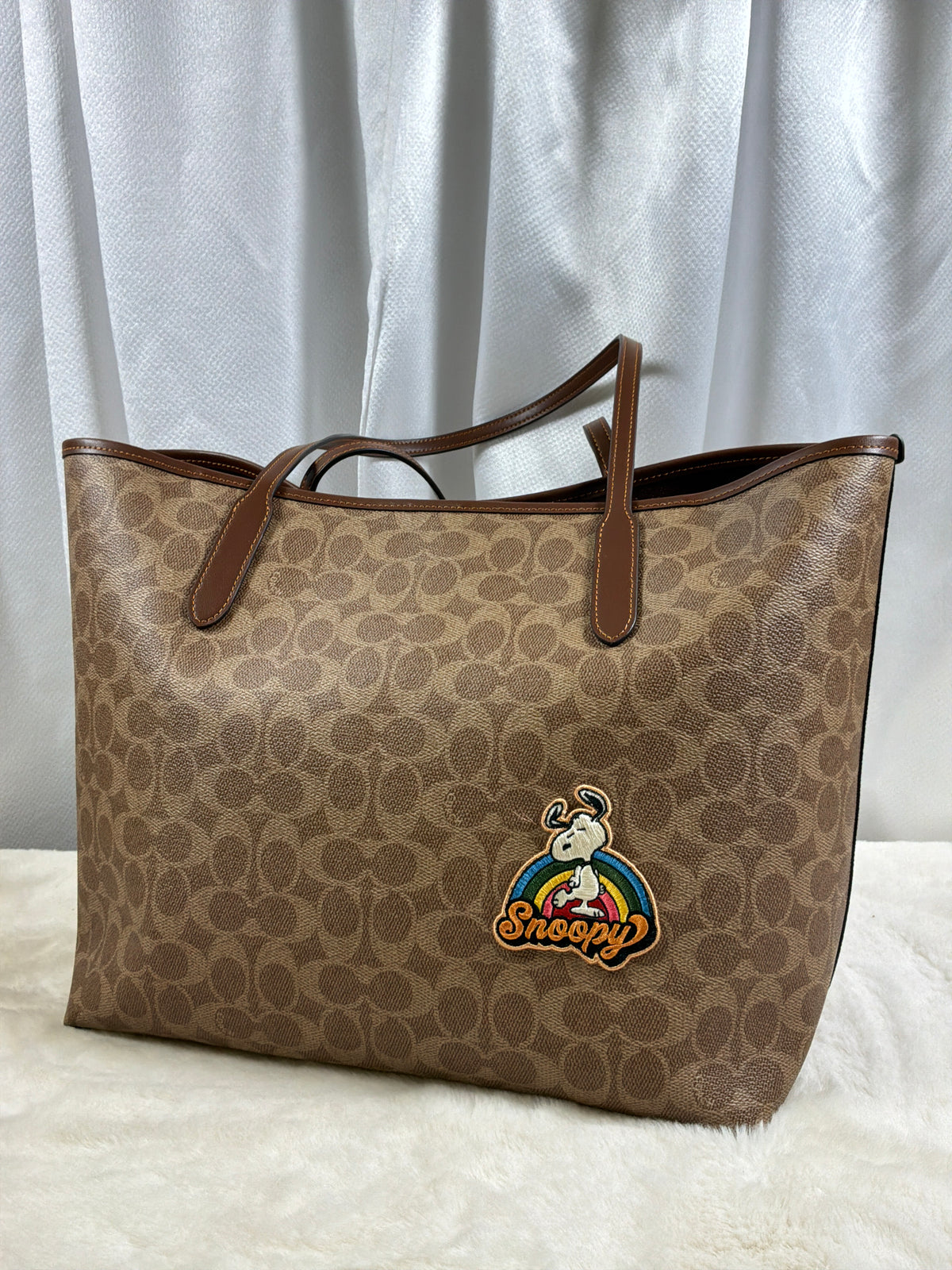 Coach x Peanuts Signature Canvas Snoopy City Tote - Discontinued Limited Edition
