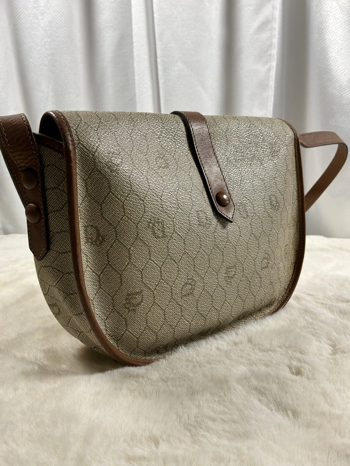 Christian Dior Vintage Honeycomb Crossbody Bag.