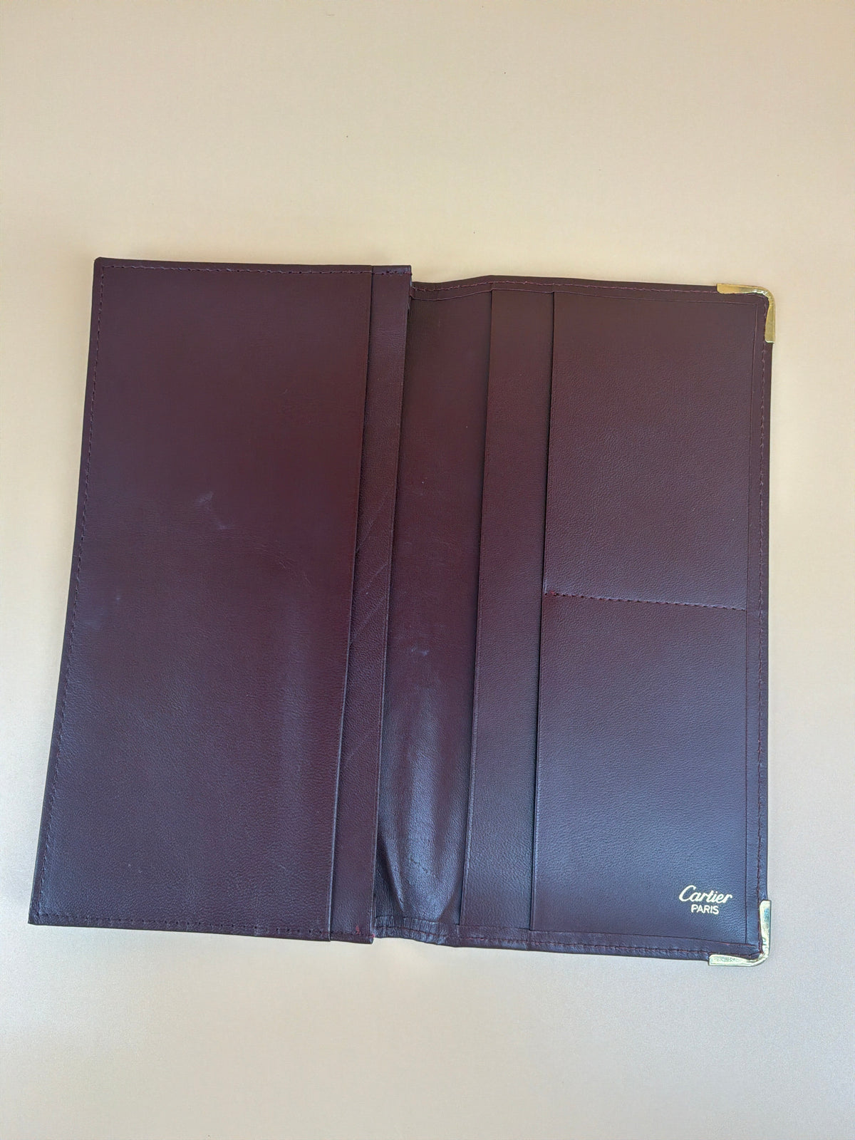 Must de Cartier Long Wallet – Vintage Burgundy Calfskin with Original Box
