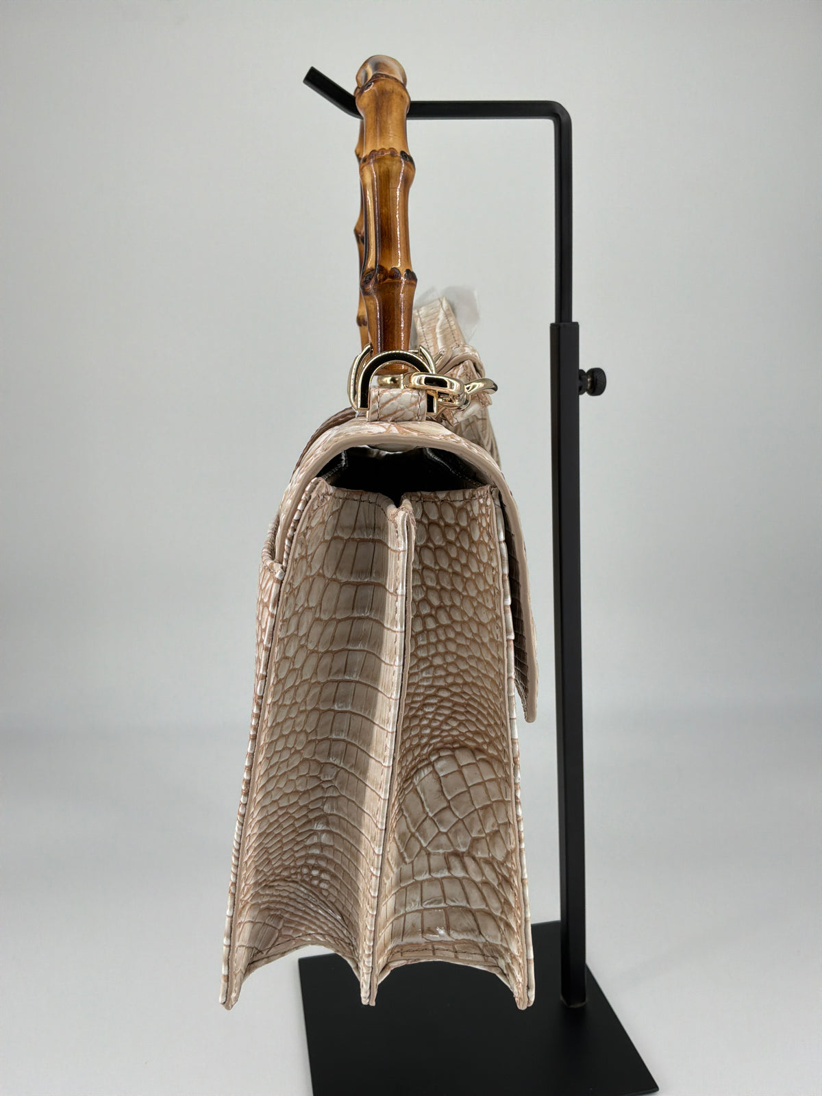 Brahmin Bamboo Handle Woven Leather Tote & Wallet Bundle – Pecan / Natural