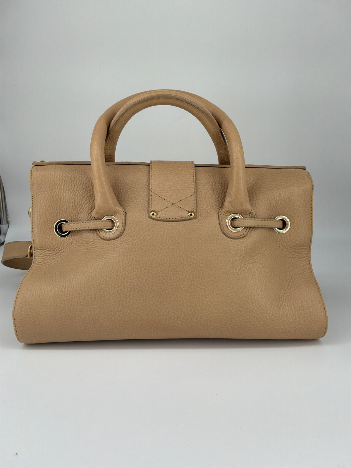 Jimmy Choo Rosalie Leather Satchel Bag – Beige
