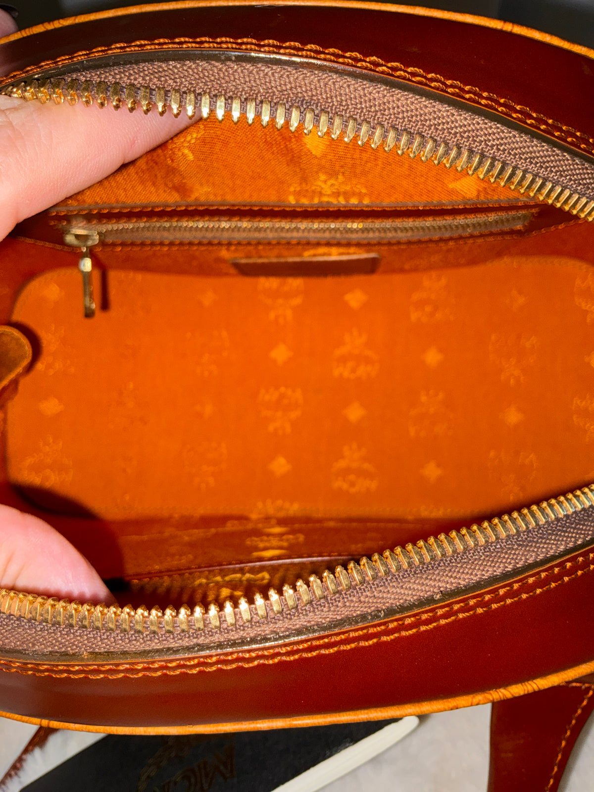 MCM Vintage Visetos Two-Tone Dome Satchel Bag NWT Deadstock Rare 5-Digit