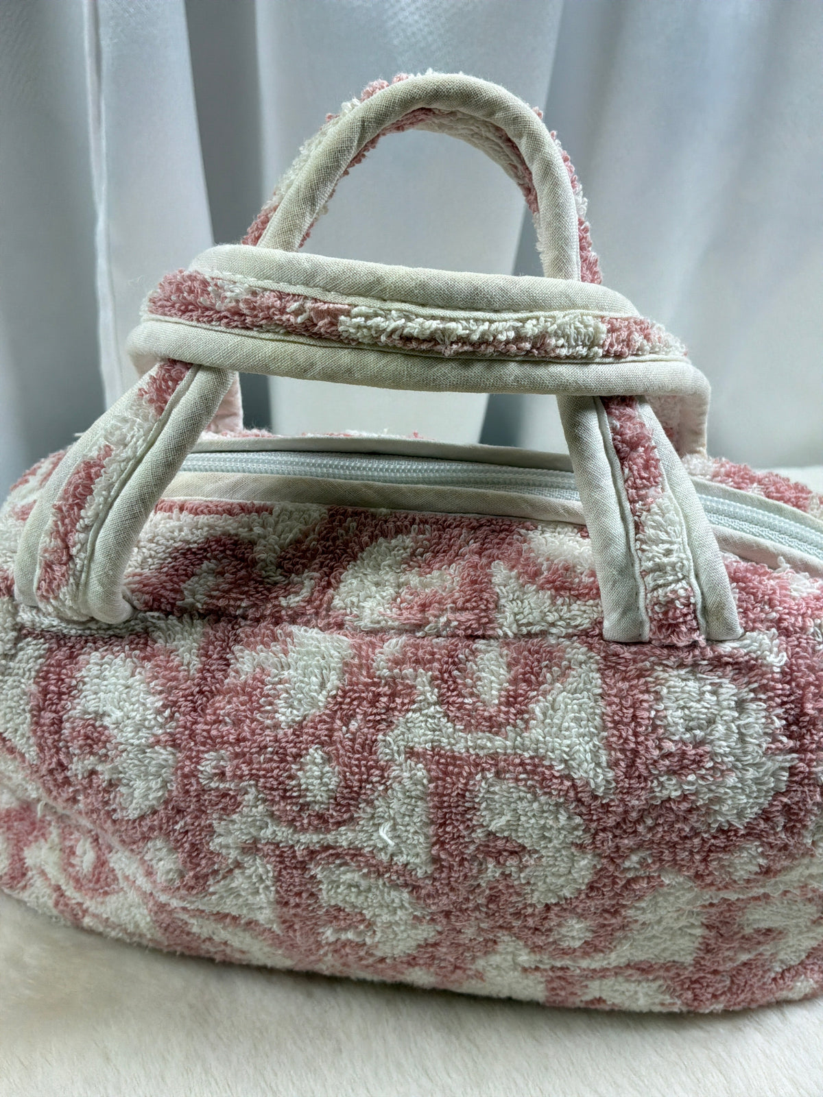Christian Dior Pink Trotter Monogram Terry Cloth Bowler Bag