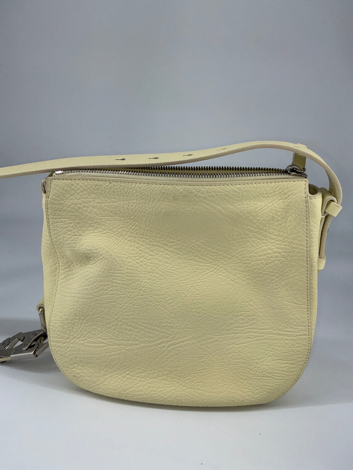 Burberry Saddle Crossbody Bag – Pale Yellow Grained Leather