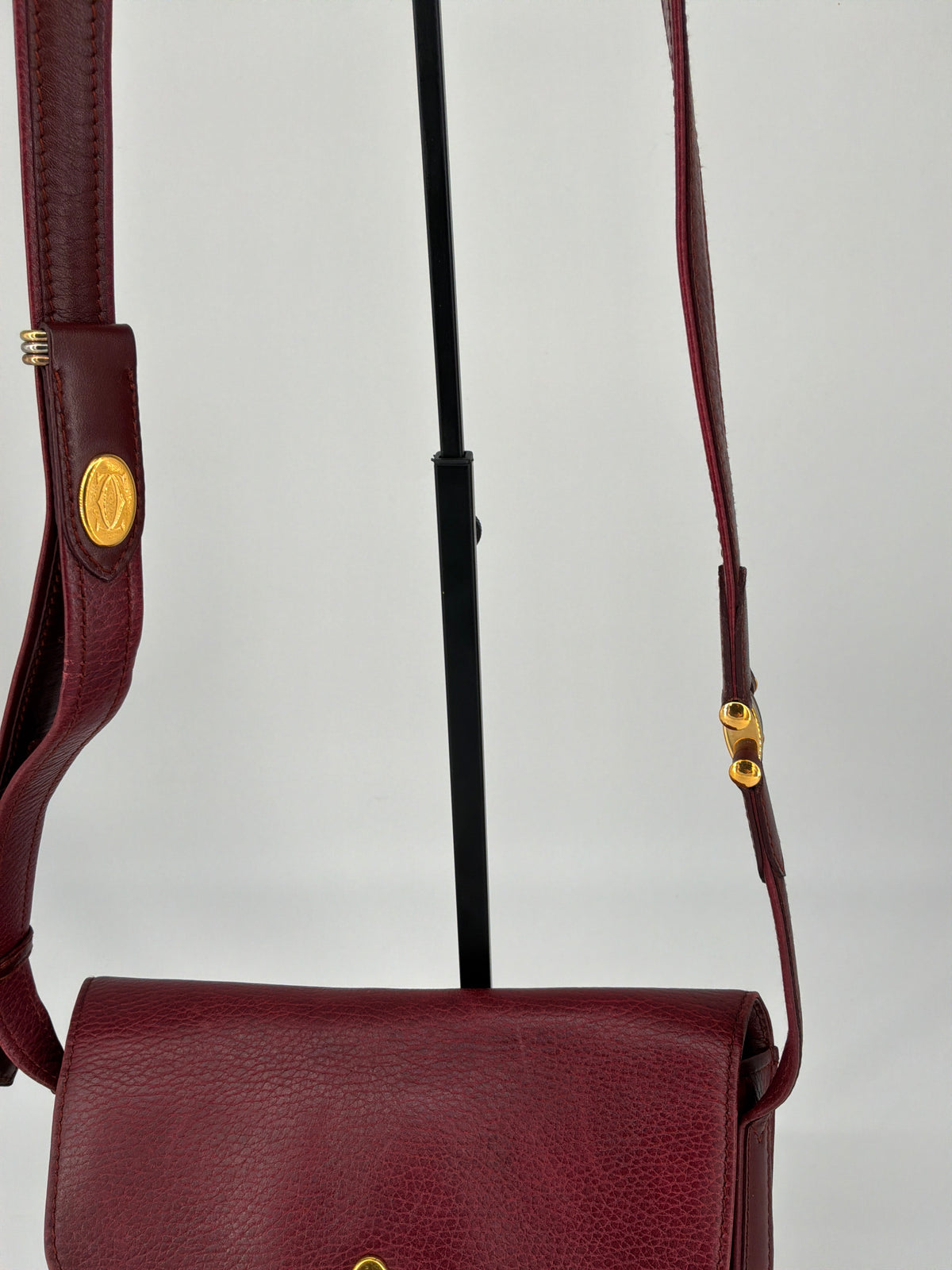 Must de Cartier Crossbody Bag – Vintage Bordeaux Leather, 1980s