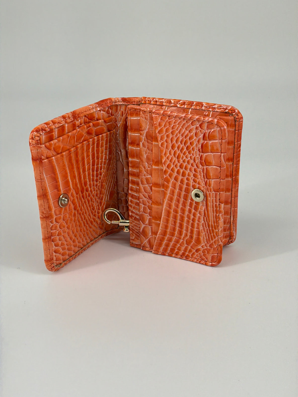 Brahmin Melbourne Croc-Embossed Leather Crossbody Bag & Wallet Bundle – Solar Orange