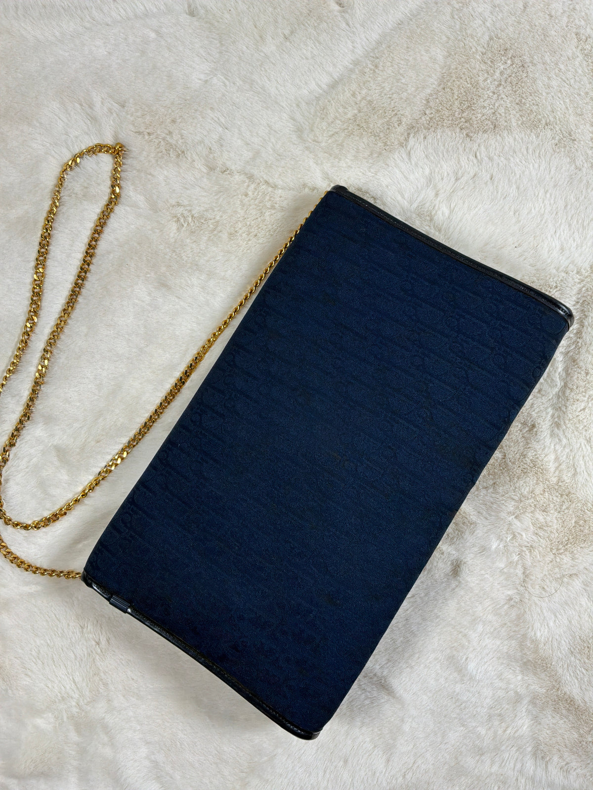 Christian Dior Vintage Diorissimo Trotter Canvas Chain Shoulder Bag / Clutch