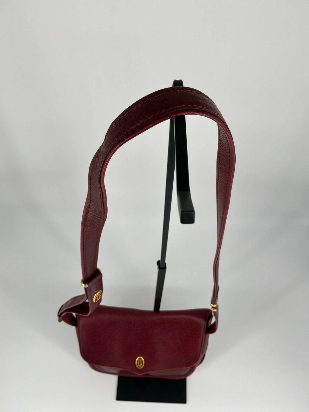 Must de Cartier Crossbody Bag – Vintage Bordeaux Leather, 1980s
