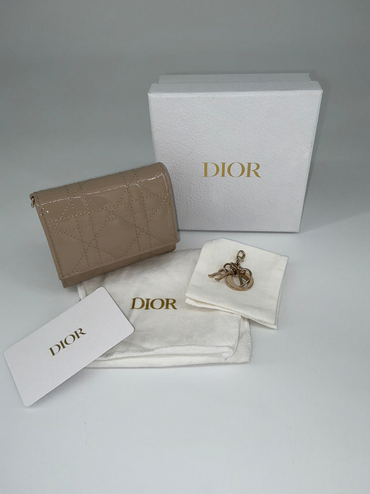 Christian Dior Lady Dior Voyageur Zipped Coin Purse – Beige Cannage Lambskin