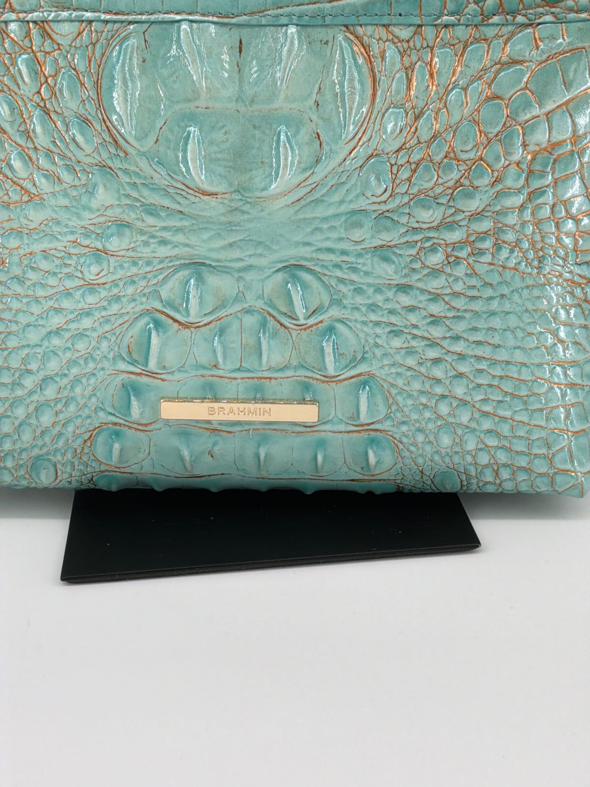 Brahmin Melbourne Croc-Embossed Leather Crossbody Bag & Wallet Bundle – Waterfall