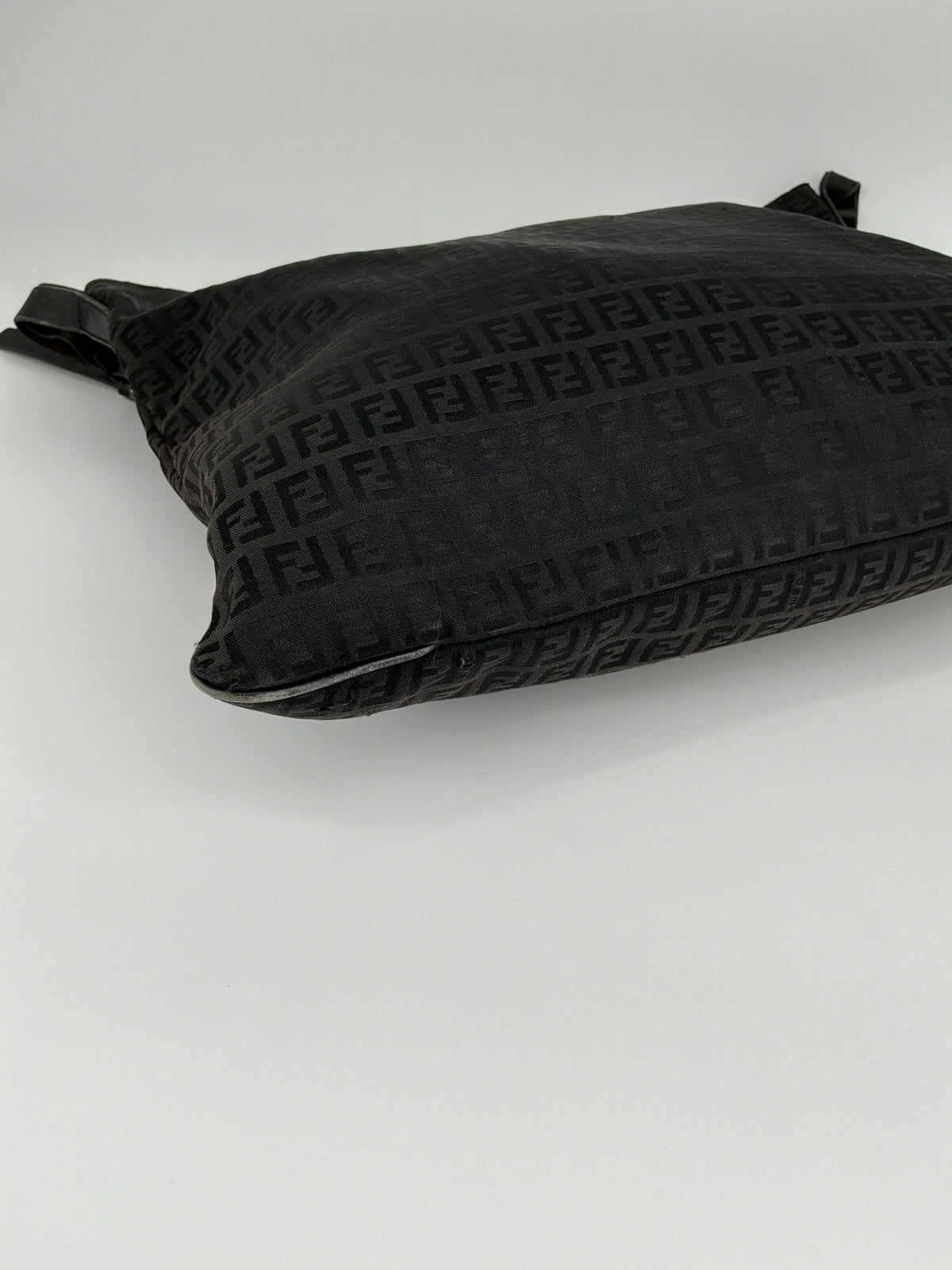 Fendi FF Zucca Shoulder Tote Bag – Vintage Black Canvas, 1990s