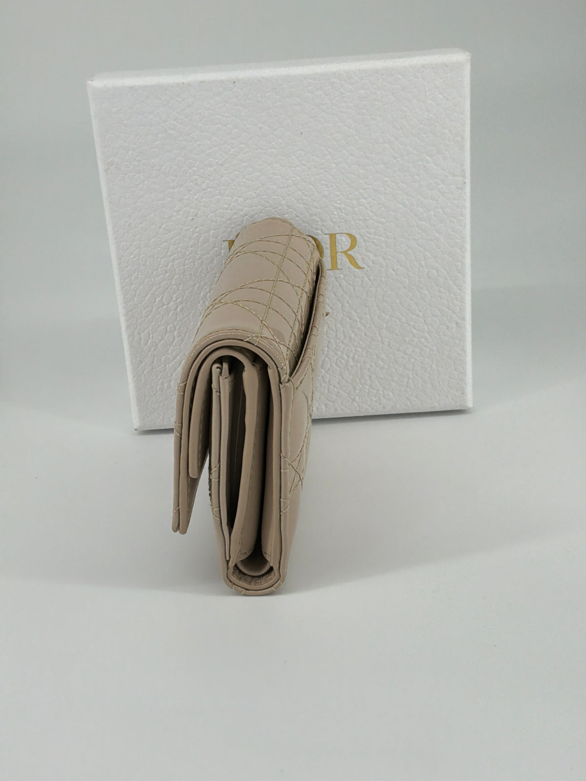 Christian Dior Lady Dior Voyageur Zipped Coin Purse – Beige Cannage Lambskin