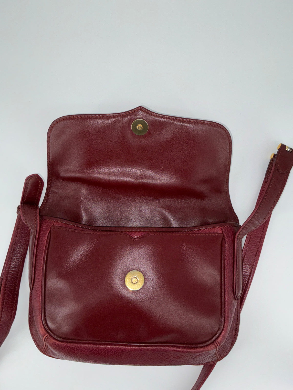 Must de Cartier Crossbody Bag – Vintage Bordeaux Leather, 1980s