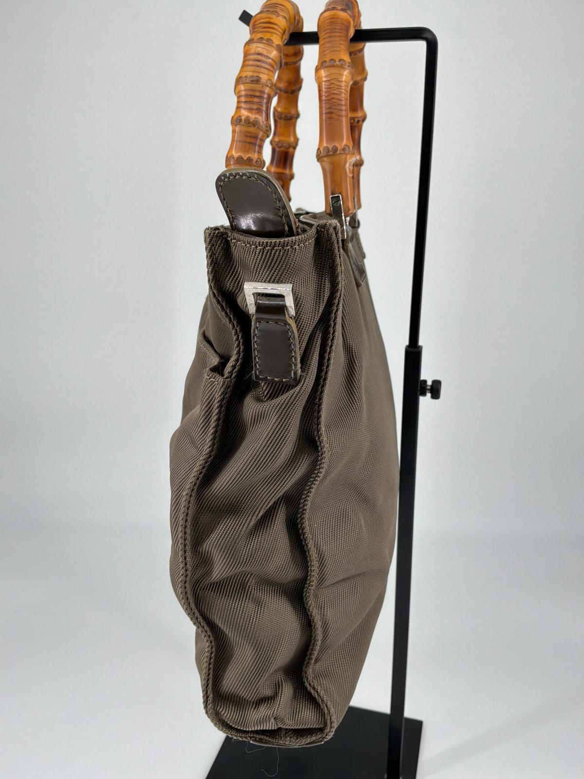 Gucci Bamboo Nylon Shoulder Bag – Vintage 1990s Tom Ford Era