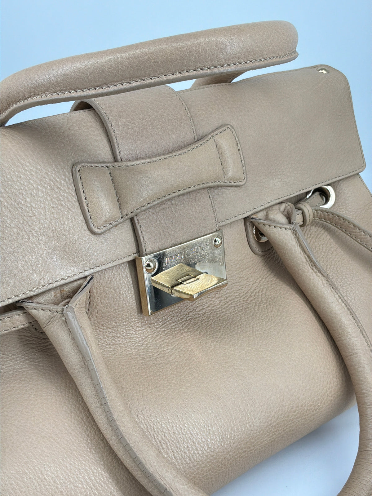 Jimmy Choo Rosalie Leather Satchel Bag – Beige