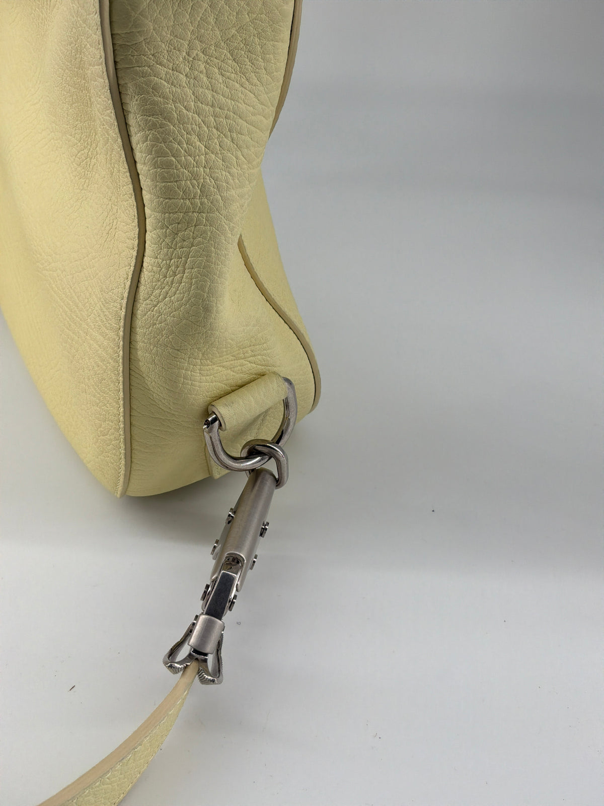 Burberry Saddle Crossbody Bag – Pale Yellow Grained Leather