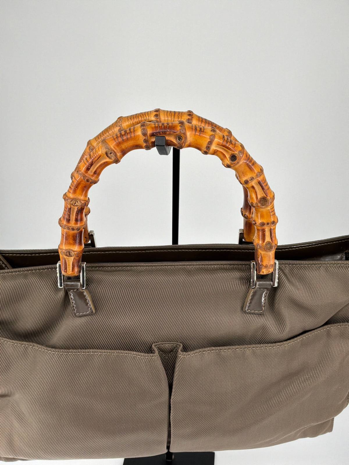 Gucci Bamboo Nylon Shoulder Bag – Vintage 1990s Tom Ford Era
