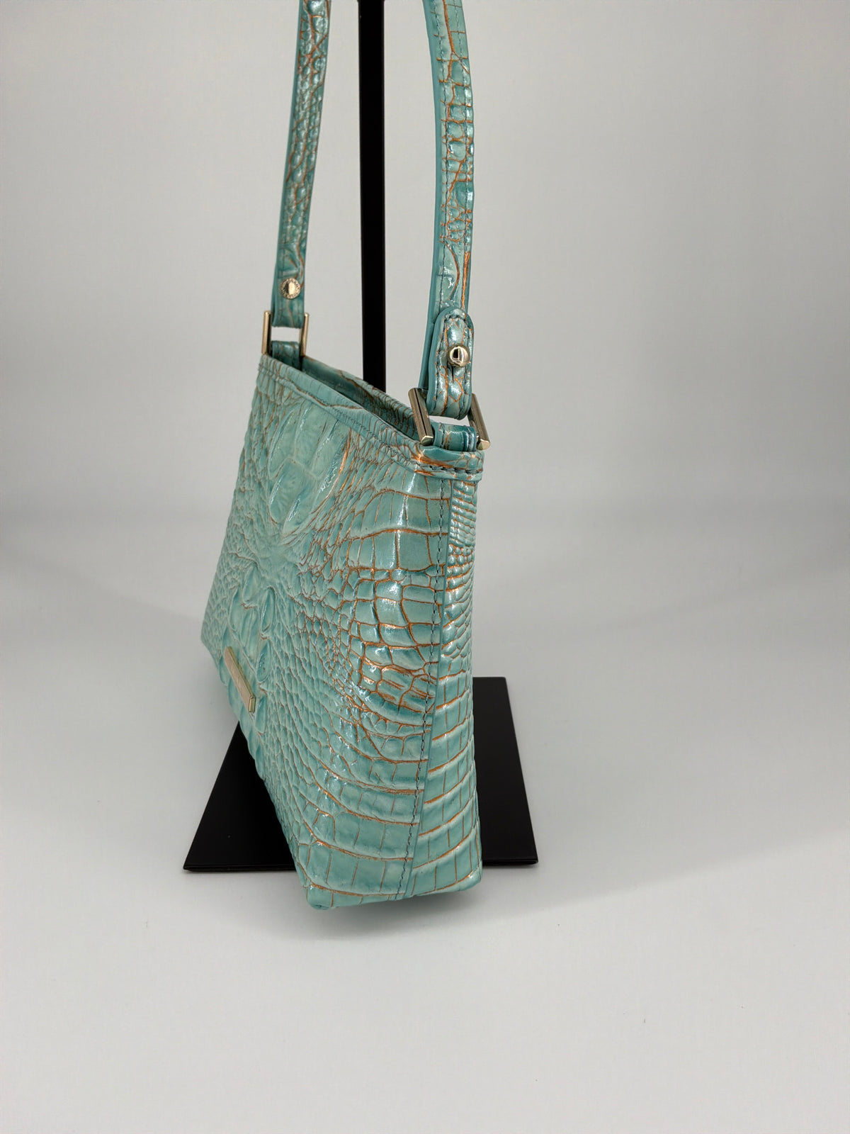Brahmin Melbourne Croc-Embossed Leather Crossbody Bag & Wallet Bundle – Waterfall