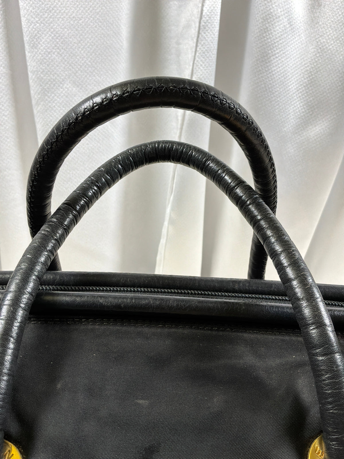 Celine Vintage Black Nylon Satchel