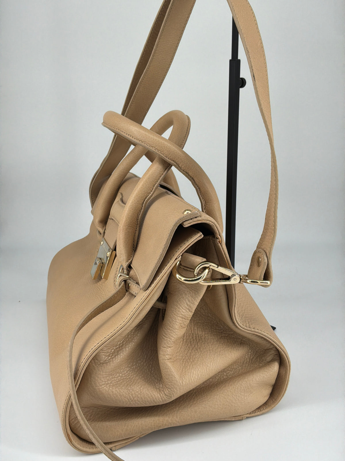 Jimmy Choo Rosalie Leather Satchel Bag – Beige