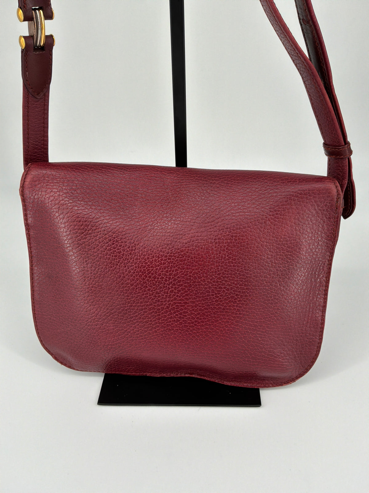 Must de Cartier Crossbody Bag – Vintage Bordeaux Leather, 1980s
