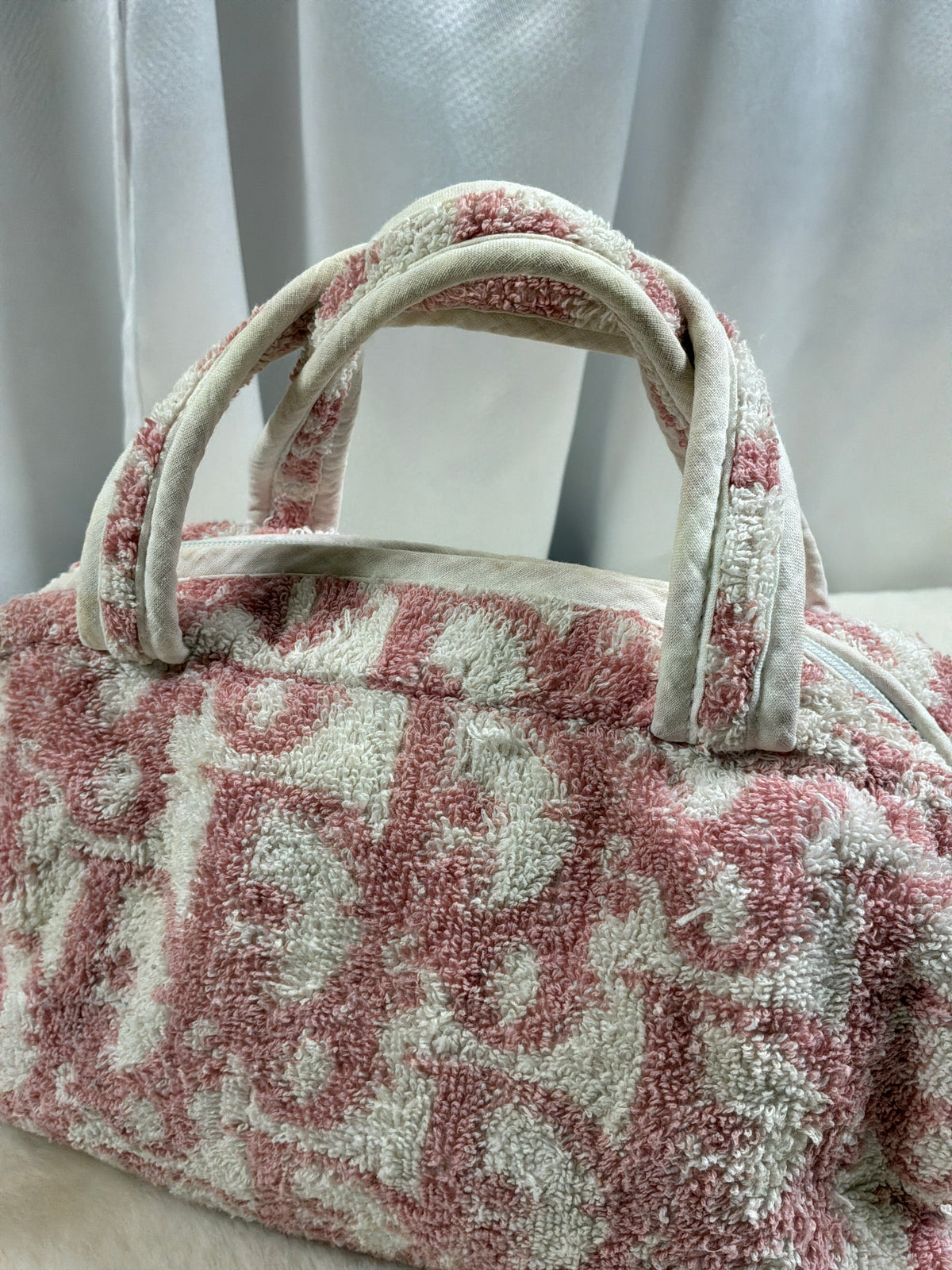 Christian Dior Pink Trotter Monogram Terry Cloth Bowler Bag