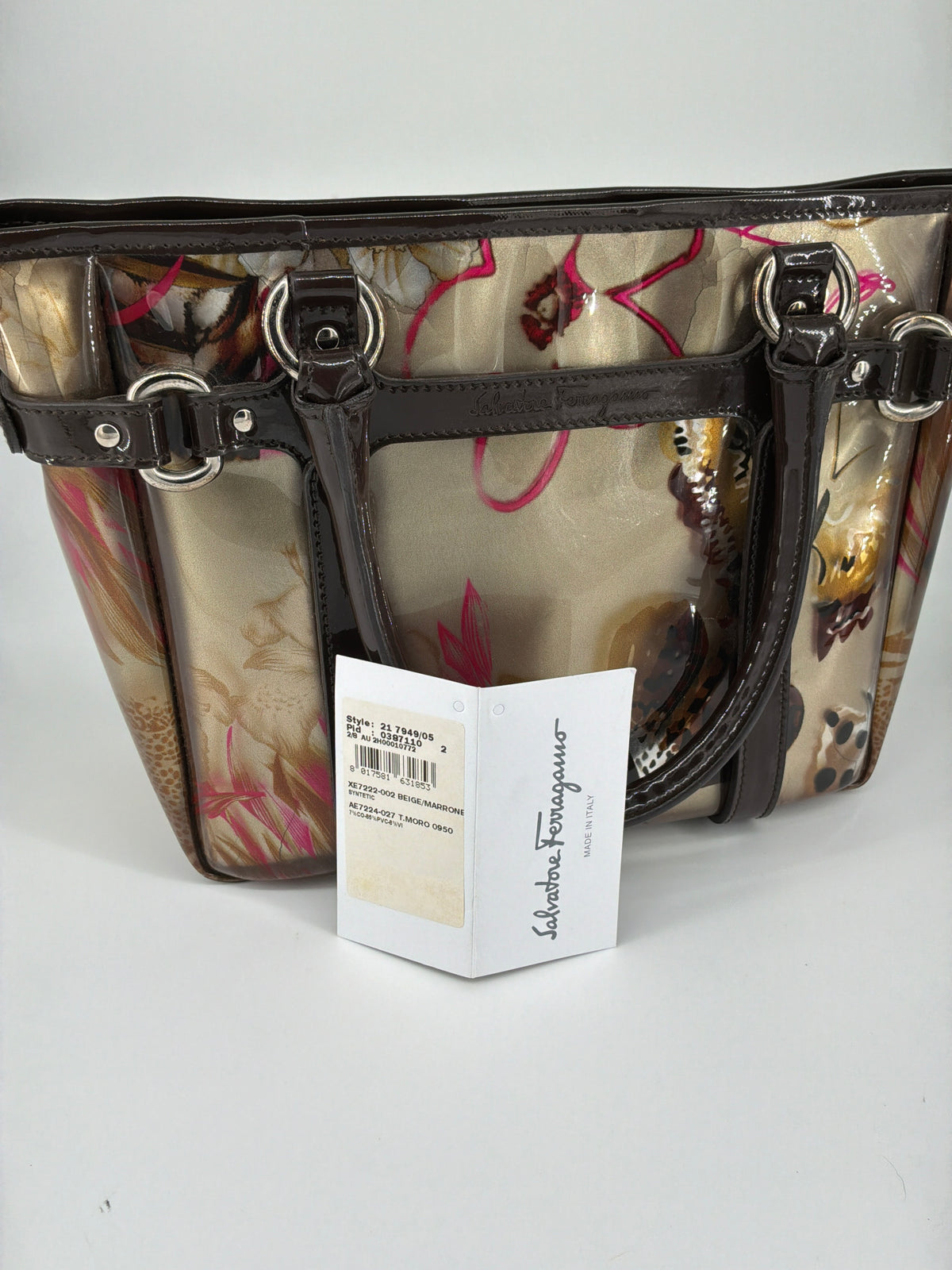 Salvatore Ferragamo Fiera Carnival Print Clear Vinyl Tote Bag – Clear / Multicolor