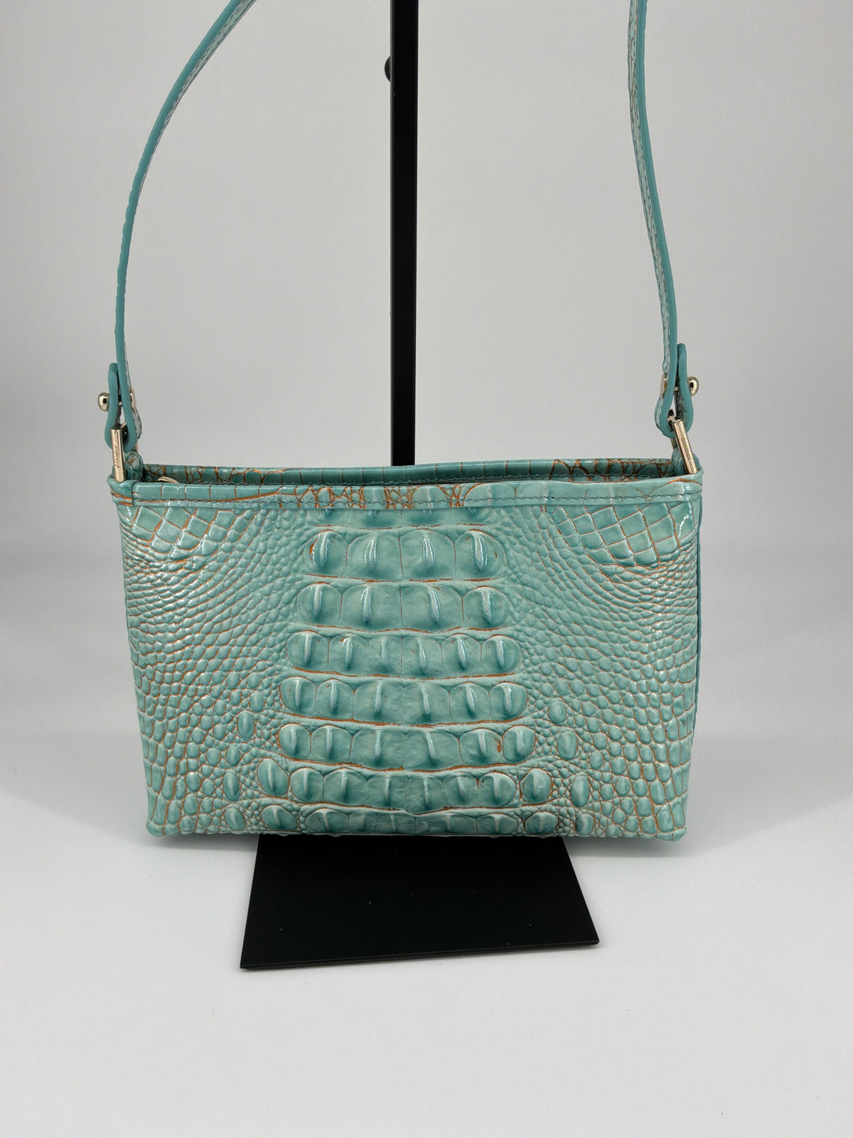 Brahmin Melbourne Croc-Embossed Leather Crossbody Bag & Wallet Bundle – Waterfall