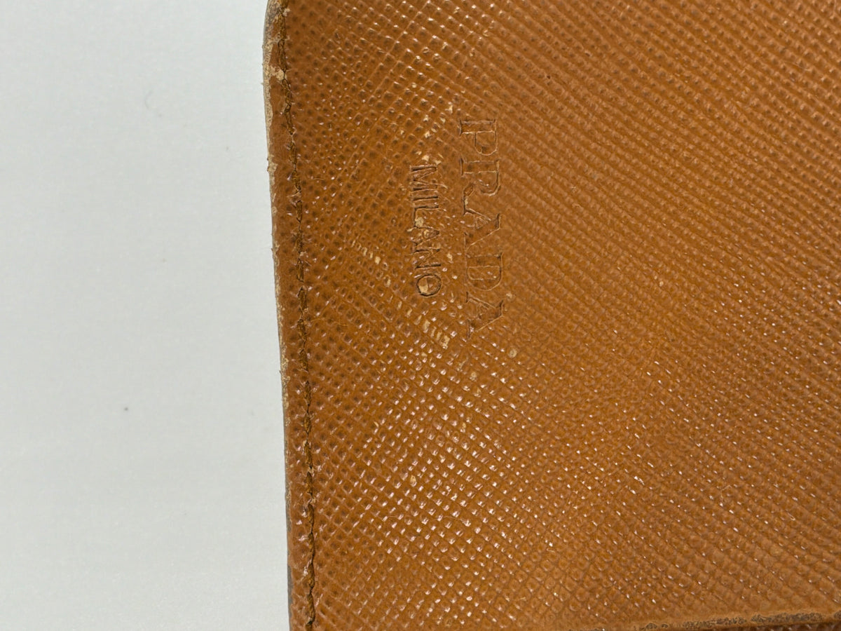 Prada Zip-Around Compact Wallet – Vintage Saffiano Leather