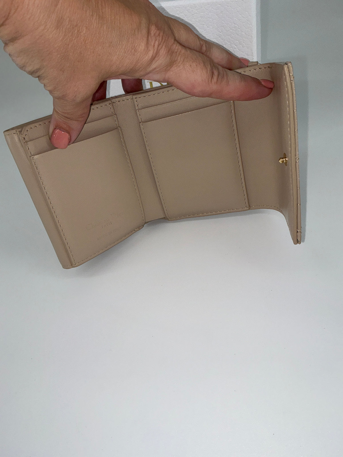 Christian Dior Lady Dior Voyageur Zipped Coin Purse – Beige Cannage Lambskin