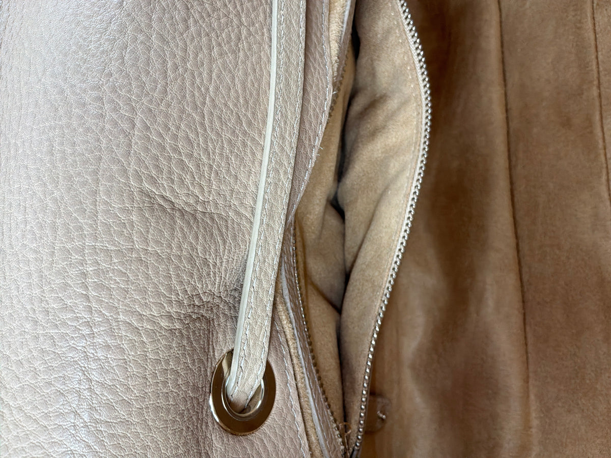 Jimmy Choo Rosalie Leather Satchel Bag – Beige