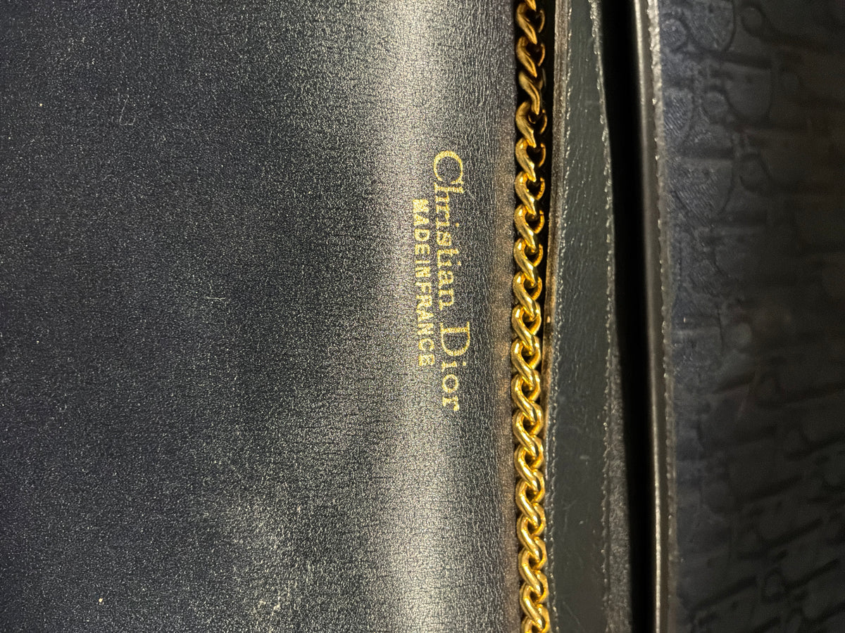 Christian Dior Vintage Diorissimo Trotter Canvas Chain Shoulder Bag / Clutch