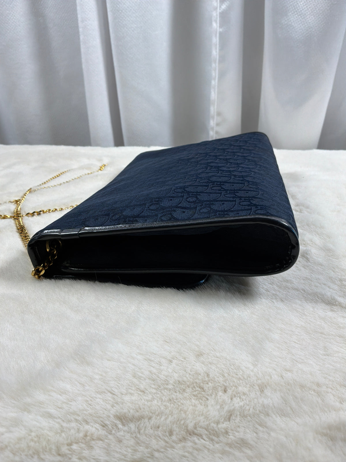 Christian Dior Vintage Diorissimo Trotter Canvas Chain Shoulder Bag / Clutch