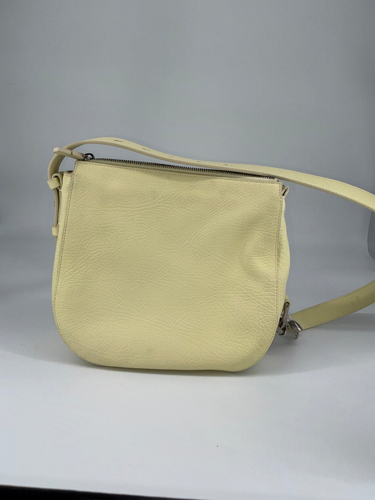 Burberry Saddle Crossbody Bag – Pale Yellow Grained Leather