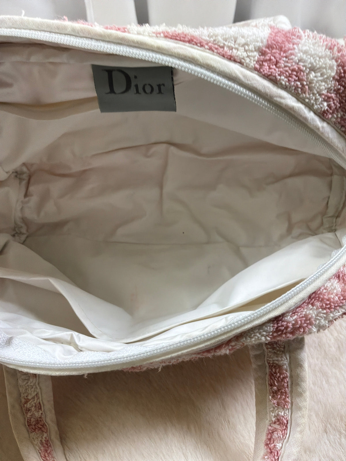 Christian Dior Pink Trotter Monogram Terry Cloth Bowler Bag